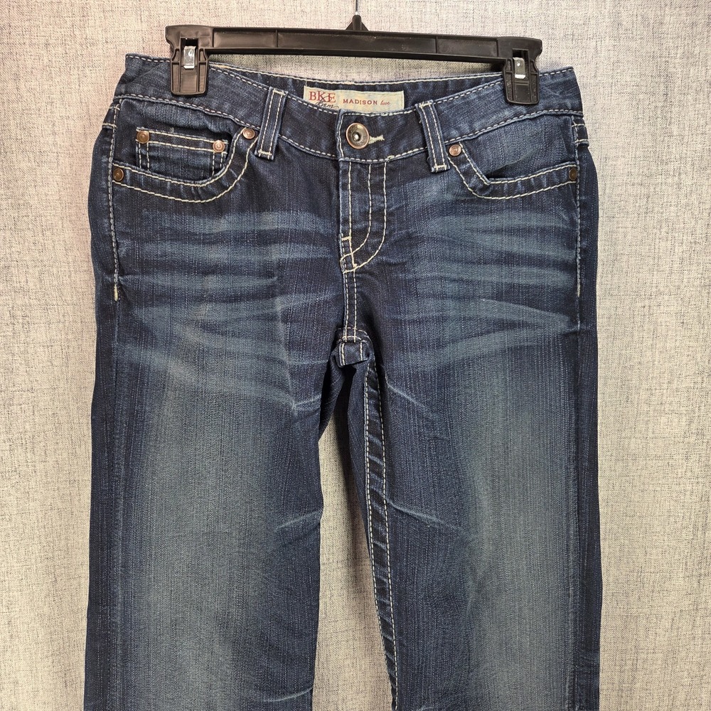 BKE Womens MADISON Sz 27X31.5 (fits 30x31.5) Blue Jeans Boot Cut Low Rise Denim